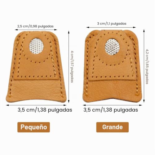 Miniatura 2 de 4 Dedales De Cuero De Coser A Mano Protector De Dedos Dedal De Moneda Almohadillas De Dedos Para Tejer Coser Acolchar Aguja Accesorios Manualidades Herramientas De Costura Diy, 2 Tamaños