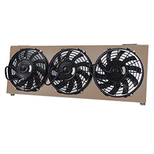 Aluminum Shroud Fan Kit w/Thermostat Relay - 3X 9 Reversible S Blade Electric Cooling Fan Replacement for 1991-2001 Jeep Cherokee XJ Comanche 2.5L L4 4.0L L6