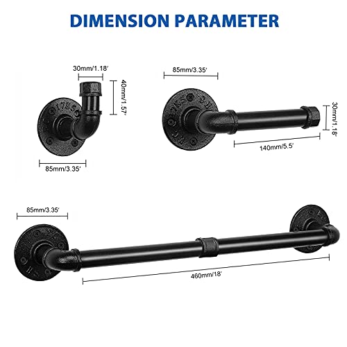 Nearmoon 5-Pieces Industrial Pipe Bathroom Hardware Set thumb #1