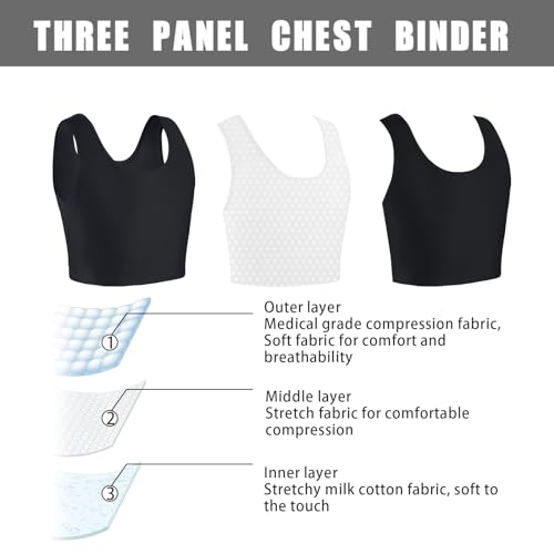 XUJI Transgender FTM Breathable Half Chest Binder4