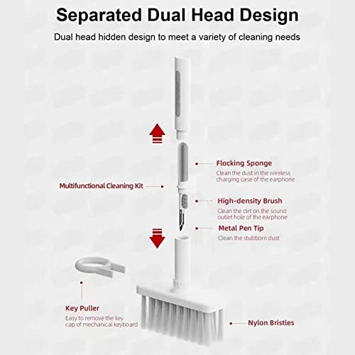 Novo limpador de teclado 5 em 1,kit de ferramentas de limpeza de computador multifuncional para fone