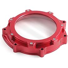Clutch Cover with Clear Window for Yamaha YFZ450 YFZ450R 2006-2022, 5TG-15415-00-00, 5TG-15415-10-00, Crankcase Cover 1-1 Cover, Red
