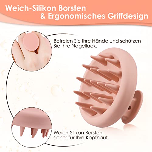 Foto von Aktualisierte Shampoo Bürsten Kopfhaut Massage Bürste [Wet,Dry], Integrierte Silikon Shampoo verbessert die Durchblutung der Kopfhaut, ideal für Entspannung und Wellness