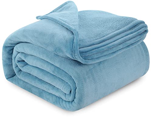 Utopia Bedding Blue Fleece Blanket Queen 90x90
