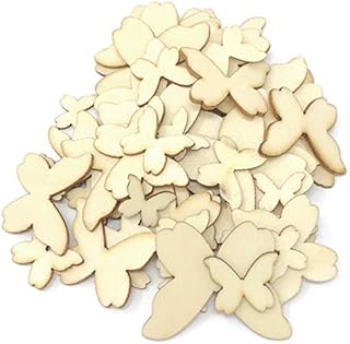 Mixed Size Natural Wood Butterflies Plain Wooden Shabby Chic Craft Scrapbook Vintage Confetti Butterfly (50)
