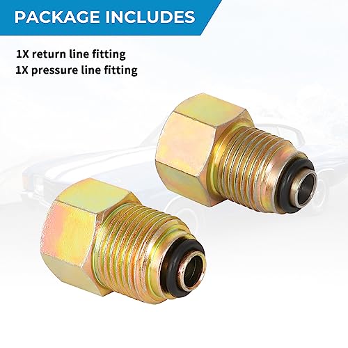 WIKIBB LS Swap Parts Power Steering Line Adapter Fitting Carbon Steel LS Pump To 3/8” Flare Older Style Lines M16-1.5 to 5/8-18 Suitable for Camaro GTO Silverado LS1 LSX LS3 Replacement 605SOL - Thumbnail 4