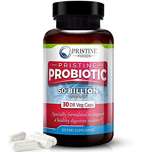 Pristine Probiotics Nutritional Dietary Supplement with 50 Billion CFUs, 13 Strains, Natural Probiotic Pill for Women, Healthy Digestive System, 1 Capsule Daily, 30 Capsules