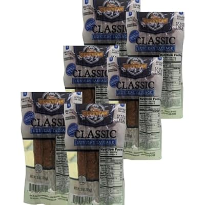 Dearborn Classic Hunter Sausage - Original Flavor: Fuel Your Adventures (6 x 3oz Packs)