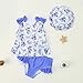 Baby Girls Two Piece Swimsuits Floral Print Cute Ruffle Beach Swimwear Bathing Suit for 0-4 Years
