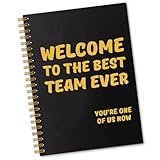 Sixrip Welcome to The Best Team Ever 160 Blank Pages Spiral Notebook, New Hire Gift for Colleague, New Job Gift for Employee, Teamwork Gift for Coworker, Team Member Gift, Office Work Gift for Staff