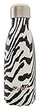 S’well Vacuum Insulated Stainless Steel Water Bottle, Double Wall, 9 oz, Noir Zebra