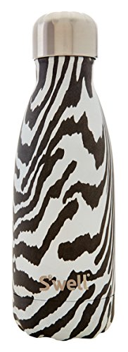 S'well Vacuum Insulated Stainless Steel Water Bottle, 9 oz, Noir Zebra