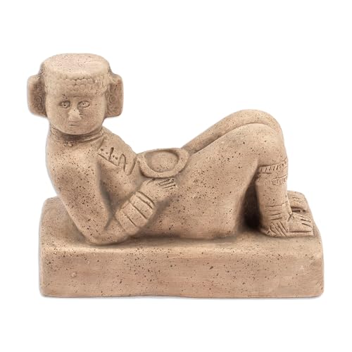 NOVICA Natural Brown Handmade Archaeological Style Ceramic Human Figure Sculpture, 5.5