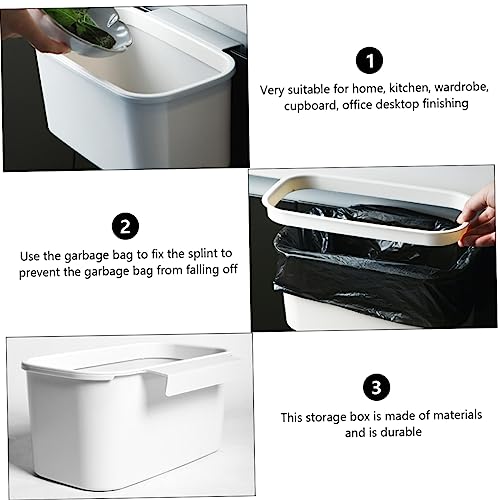2 Piezas Canecas de Basura para Cocina Blanca Portátil miniatura 4