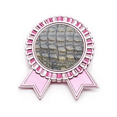 Broche en cuir rose d'excellence en métal de taille M pour lauréat