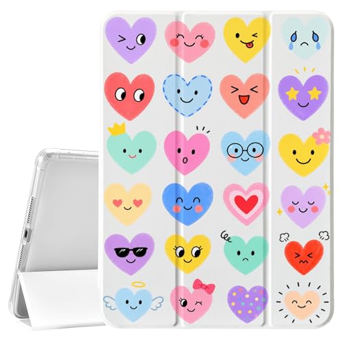 Coque iPad 11 2025 TPU cœurs protection automatique porte-crayon 10.9