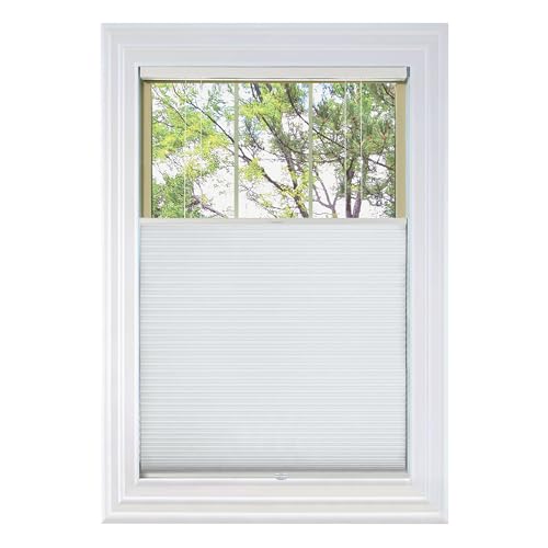 BlindsAvenue Cordless Top Down Bottom Up Cellular Honeycomb Shade, 9/16" Single Cell, Blackout, White, Size: 48" W x 72" H