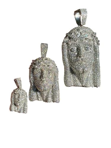 Icebros Iced Moissanite Jesus Piece Charm Pendant Passes Diamond Tester Hip Hop 925 Sterling Silver (Large, 14K Gold) #TOP9