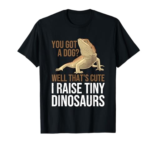 Bearded Dragon Gift Men Women Funny I Raise Tiny Dinosaurs T-Shirt Small