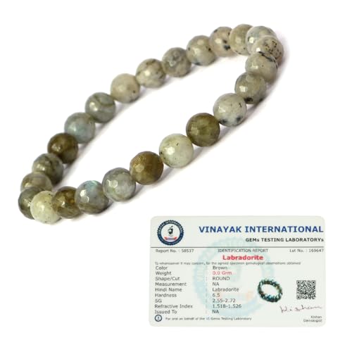 Image of Reiki Crystal Products Certified Natural Crystal Stone 8 mm Diamond Cut /Faceted Beads Bracelet for Men & Women | Reiki Charged Gemstone Bracelet | Multiple Crystal Variants Available