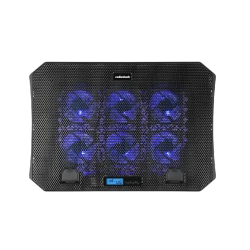 RadioShack Laptop Fan with 6 Lights, Adjustable Height, Flexible 10º-30º Angle, Efficient Cooling, USB-A Port, 70x70x15mm Fan, 30,000-Hour Lifespan