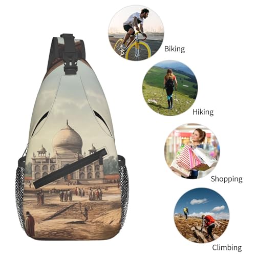 Bolso Sling Unisex Negro para Viaje y Senderismo miniatura 5