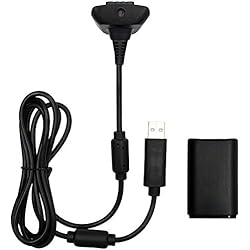Cargador De Xbox 360 Precio OSTENT 2 in 1 Charger Cable + Rechargeable Battery Pack Compatible for Microsoft Xbox 360 Wireless Controller Color Black