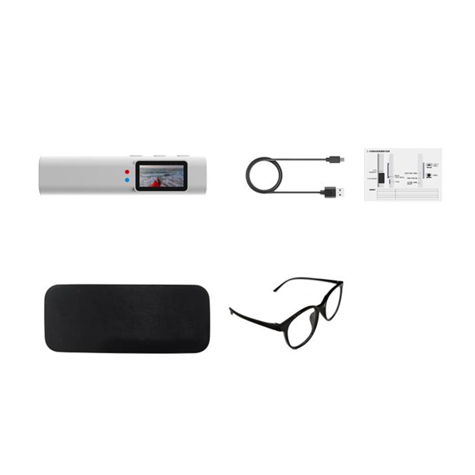 VBESTLIFE Occhiali da Telecamera Montata a Testa da 2,7 K, Clip Incredibile su POV Sports Camera per Occhiali, 110 ° 1080p HD, Schermo a Colori da 0,96 Pollici