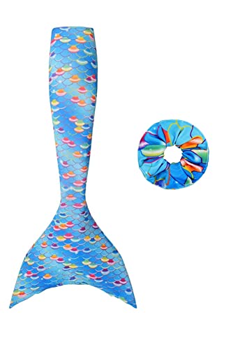 Planet Mermaid Cola de natación de sirena de color vivo para niñas y niños, diseño de sirena de color vivo (monofina no incluida), Atlantic Dream, 6-7 Años Cover