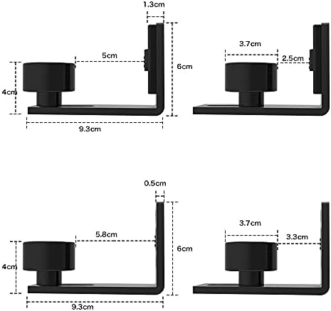 CCJH 1 Pair of Adjustable Floor Guide for Sliding Door, Sliding Door Fitting 2 Doors (No Groove On The Door, No Drilling of The Floor)