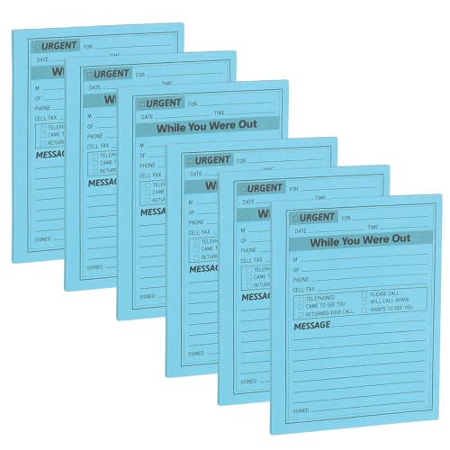 PATIKIL 6 Pack While You were Out Message Pad, 4.25 x 5.5 Sticky Notes Notepads 50 Sheets Per Pad Memo Phone Message Pads for Office, Dark Blue