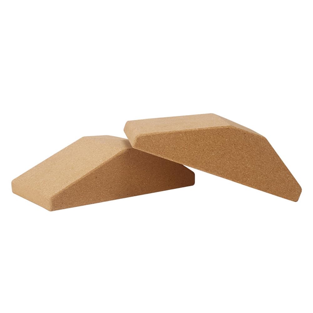 Muiltvoe 2pcs Cork Squat Wedge Blocks Yoga Blocks Non-Slip Cork Incline Mobilization Wedges For Stretching Muscles And Fascia Squats And Deadlifts