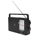 Luocute AM FM SW Radio, Portable Shortwave Radio with Speaker, Anti Interference Chip, LCD Display, Remote Control, Battery Operated or USB Powered, for Home Camping Travel Emergency (US Plug 110V)