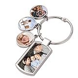 CWED MCF Schlüsselanhänger Foto, Transparent Bilderrahmen Schlüsselring, Foto Insert Schlüsselbund, Schlüsselring Bild Schlüsselbund, Personalisierte Bilderrahmen für Familie & Paare