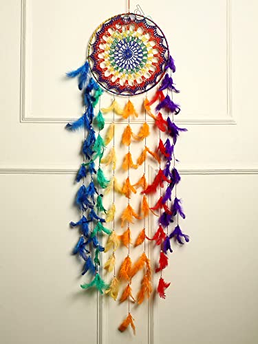 Image of Dream Catchers with Light Home Decor, Feather Wall Hangings for Kids Room, Bedroom, Livingroom, Balcony, Cafe Decorations, Gift Items, Multicolor 2