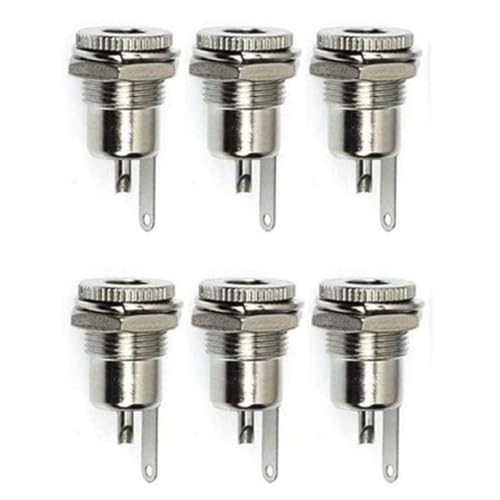 6 Conectores DC Power Jack Hembra 5.5x2.1 mm Panel miniatura 1