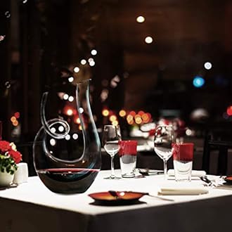 NUTRIUPS Swan Wine Decanter, Handblown, 1.2L Designed Horn Red Wine Decanter Set for 750ml, Lead-Free