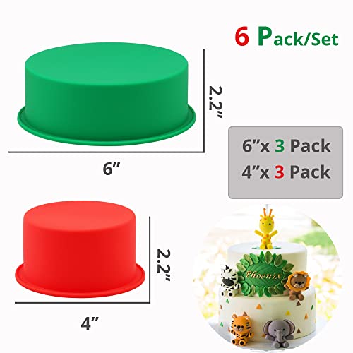 Keicatim Round Silicone Pan Set - 6 Pack 4 - 6Inch Baking Cake Mold thumb #4