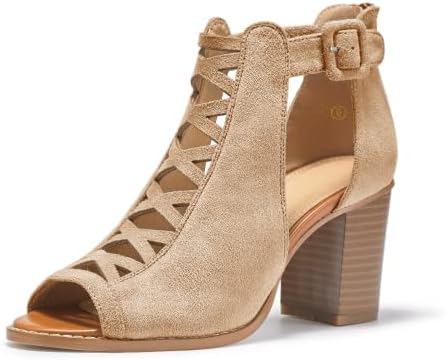 Liyuandian Womens Platform Open Toe Ankle Strap Zipper Back High Heel Sandals
