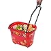 Gdrasuya10 6 Pcs 35L Shopping Baskets with Wheels and Handle, Red, Plastic