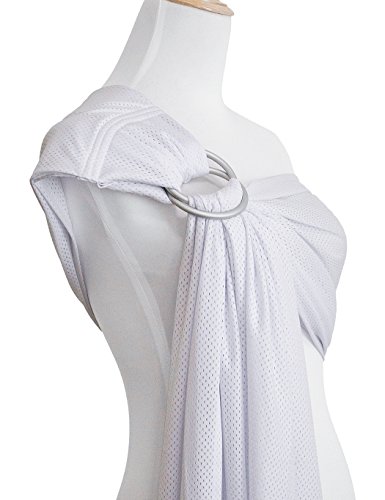Vlokup Baby Water Ring Sling Carrier | Lightweight Breathable Mesh Baby Wrap for Infant, Newborn, Kids and Toddlers | Perfect for Summer, Swimming, Pool, Beach | Great for Dad Too White