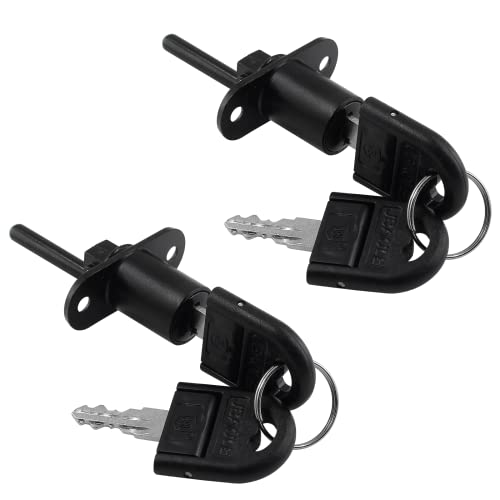 Biaungdo 2 Pcs Zinc Alloy Drawer Lock, 16Mm Desk Office Cabinet Safety Lock Wardrobe Furniture Hardware Locker With 2 Folding Keys (Black) #TOP19
