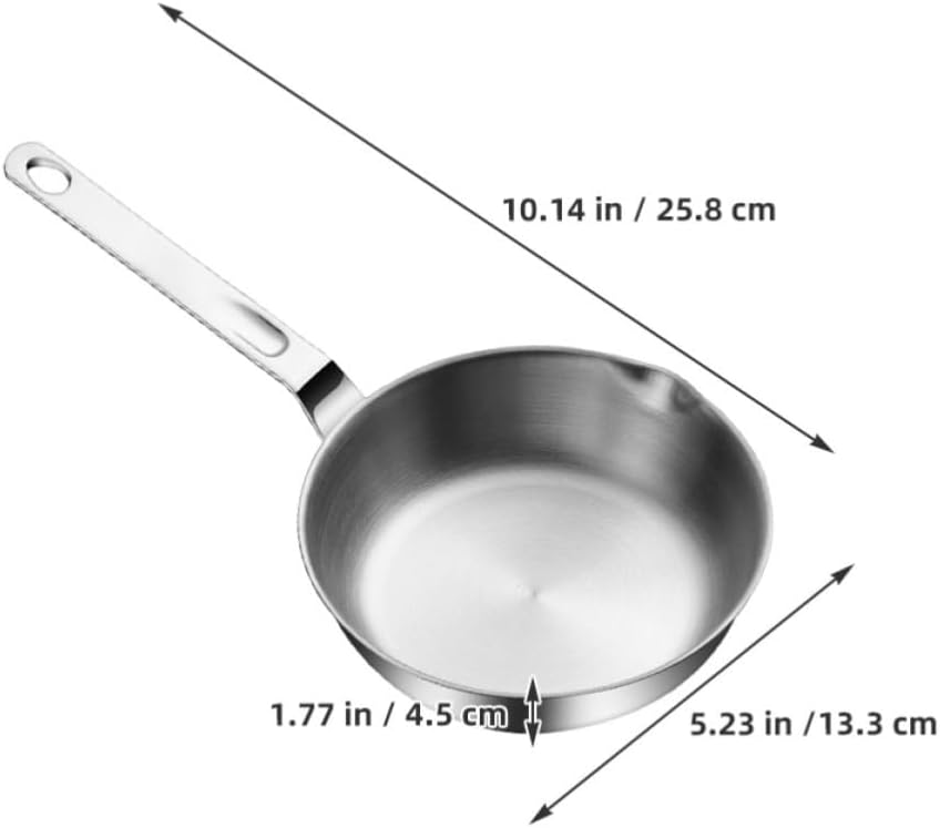 BESTYASH Stainless Mini Pan Spout Egg Steel Frying Pour with Camping