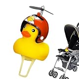 Eend fietsbel, badeend met ledlicht, schattige propeller-stuur, Squeeze Duck-fietsbel met propellerhelmen, voor de meeste fietsen