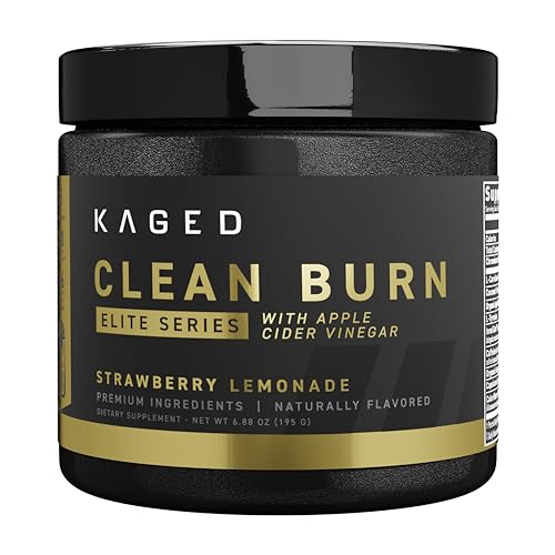 Kaged Thermogenic Powder Clean Burn Elite - Strawberry Lemonade - Weight Management Support - Metabolism Boost - Energy - 30 Servings