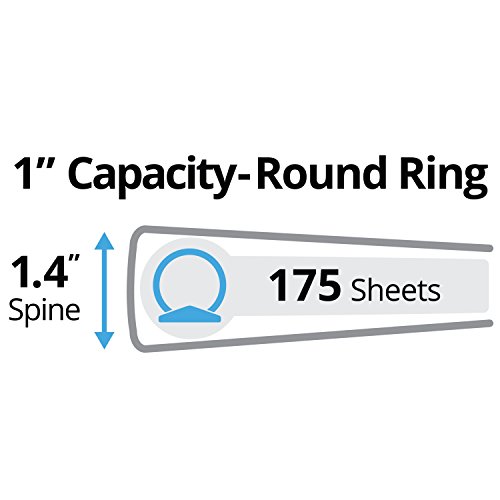 Avery + Amy Tangerine Designer Collection Binder, 1" Round Rings, 175-Sheet Capacity, Blank Canvas (28323) #TOP4