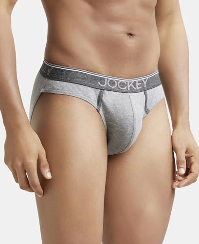 Image of Jockey 8044 Men's Super Combed Cotton Rib Solid Brief with Ultrasoft Waistband (Pack of 2)