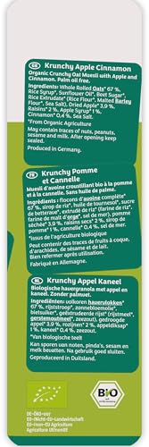 Barnhouse Krunchy Apfel-Zimt, Bio Hafer-Knuspermüsli aus Bayern, mit köstlichen Apfelstückchen und aromatischem Zimt, 3 x 750 g