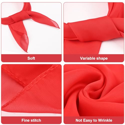 Chiffon Scarf for Women and Girls, 26x26 inches Square Neck Scarf, Classic Retro Ribbon Handkerchief for Hair Wrapping3