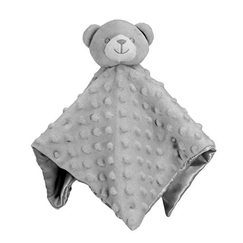 Baby Boys Girls Bubble Bear Cuddly Comforter Blanket Soft Toy Baby Shower Comforters BC34 (Grey)